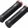 Reverse Grips Stamp Single Lock-On - Noir/Rouge 1 Reverse Grips Stamp Single Lock-On - Noir/Rouge -Vélos Soldes 30805 1