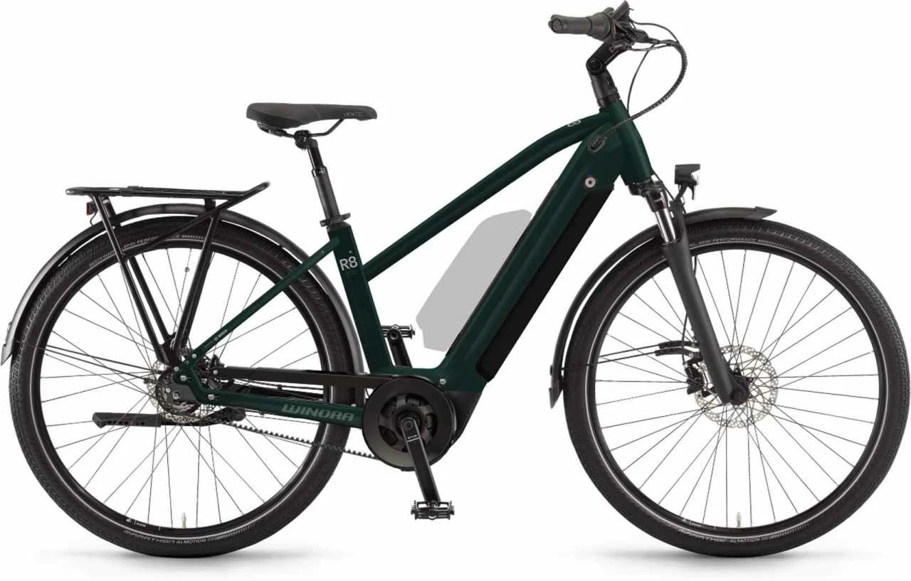 Winora Sinus R8f I625Wh Shadowgreen Vélo Trekking électrique Femme 3 Winora Sinus R8f I625Wh Shadowgreen Vélo Trekking électrique Femme