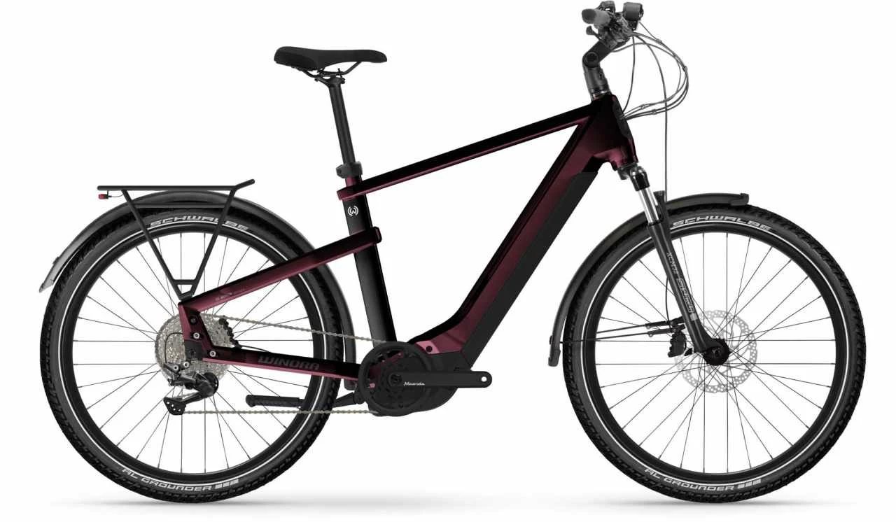 Winora Yakun X10E Darkred Vélo Trekking électrique Homme 3 Winora Yakun X10E Darkred Vélo Trekking électrique Homme