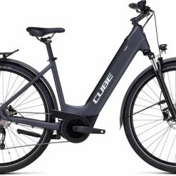 Cube Touring Hybrid ONE 500 Grey N White Vélo Trekking électrique Col De Cygne