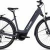 Cube Touring Hybrid ONE 625 Grey N White Vélo Trekking électrique Col De Cygne