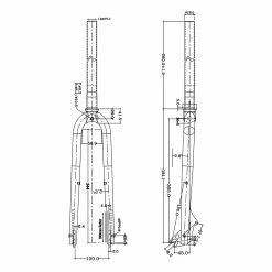 Identiti Fourche Rigide FFX-45 Disc Fixie - Noir -Vélos Soldes FKITFD74K dimensions