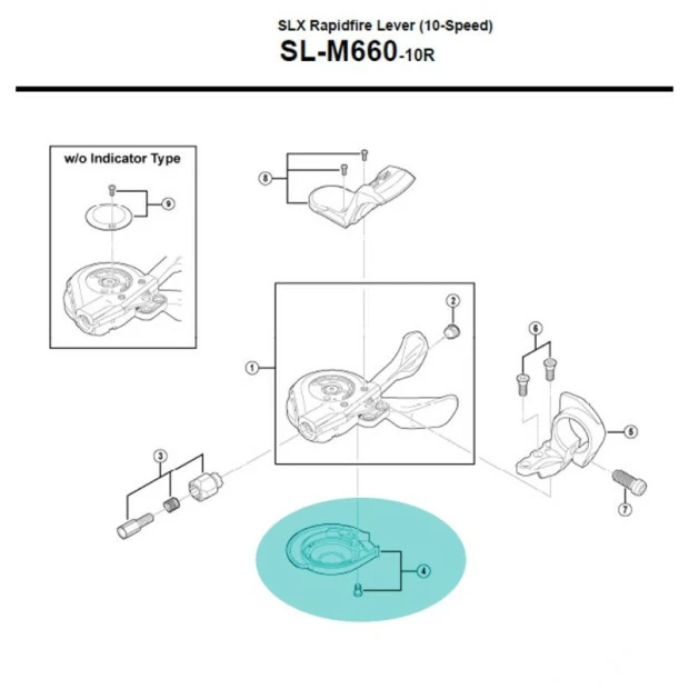 Capot Inférieur Droit Shimano SL-M660-10R - Y6T998020 3 Capot Inférieur Droit Shimano SL-M660-10R - Y6T998020