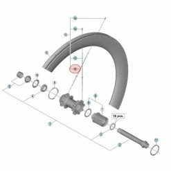Rayon Shimano Dura-Ace WH-R9170-C60-TU-R12 - Gauche - 252 Mm