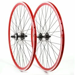 Point-Racing Paire De Roues Singlespeed Fixie 28 Pouces - Rouge